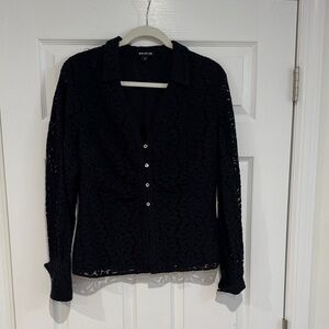 Whistles Black Lace Blouse